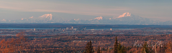 Alaska range and Anchorage panorama