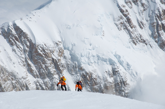 Climbers approaching the summit of Denali