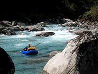 Packrafting Copland river.  New Zealand