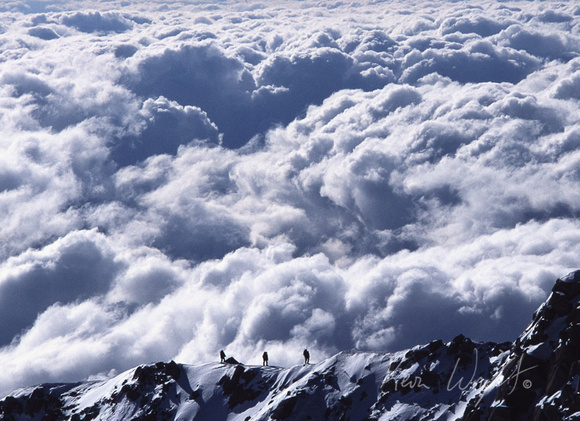 Climbers and clouds, Denali